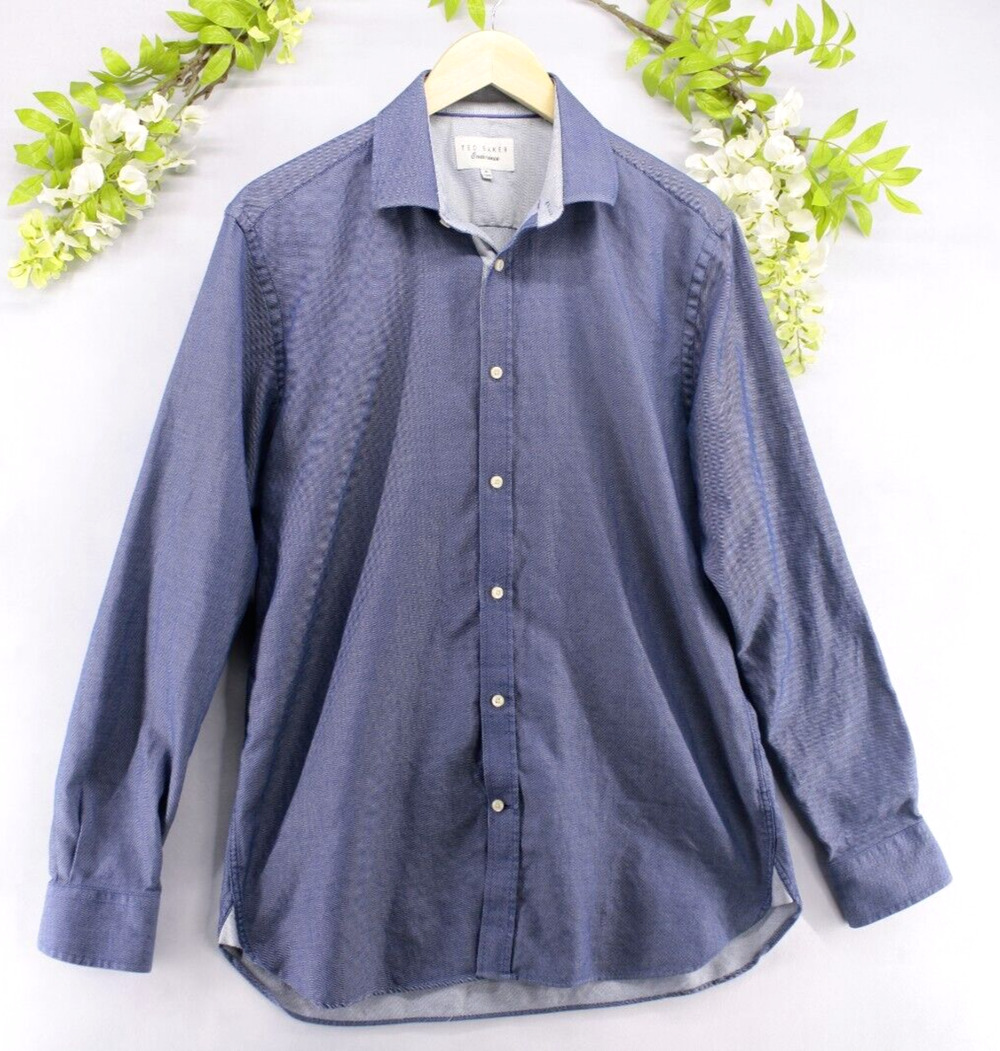 Ted Baker Sz 16 34/35 Endurance Button Down Long Sleeve Dress Shirt